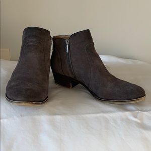 Grey suede booties